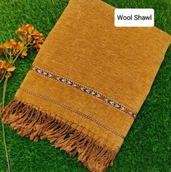 Men Wool Winter Shawal – Mustard Brown Traditional Shawl