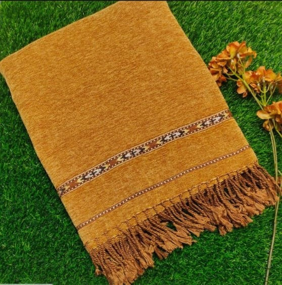 Men Wool Winter Shawal – Mustard Brown Traditional Shawl