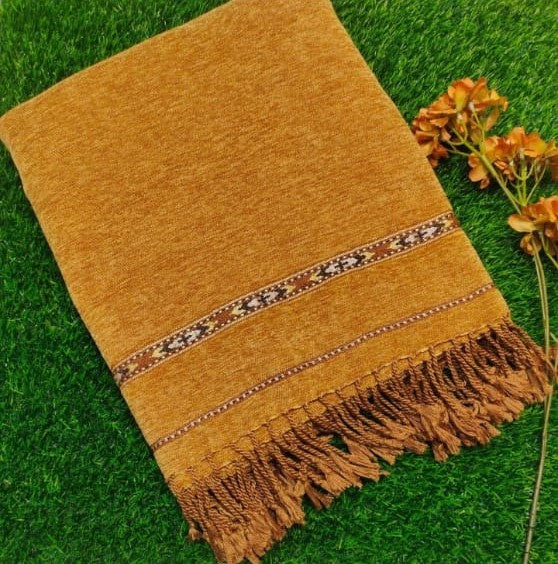 Men Wool Winter Shawal – Mustard Brown Traditional Shawl