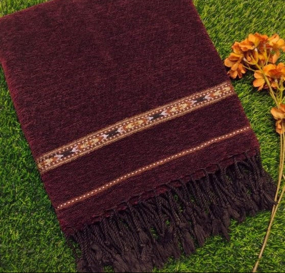 Men Wool Winter Shawal – Maroon Traditional Shawl