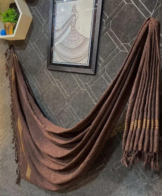 Men Premium Wool Shawl – Jet Black Classic Winter Shawl