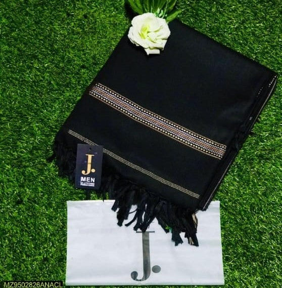 Men Premium Wool Shawl – Classic Black Winter Shawl