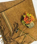 Men Premium Wool Shawl – Classic Brown Winter Shawl