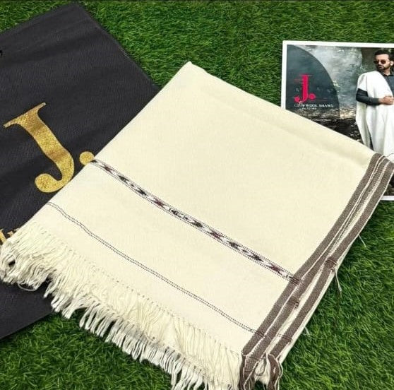 Men Premium Wool Shawl – Solid Colors with Minimal Border (Winter Collection)