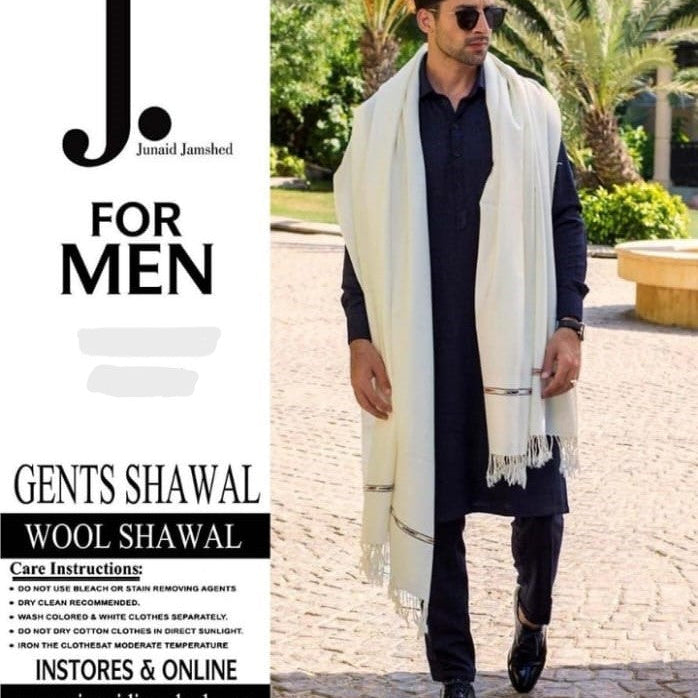 Gentlemen’s Premium Wool Shawl – Classic White