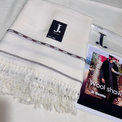 Gentlemen’s Premium Wool Shawl – Classic White