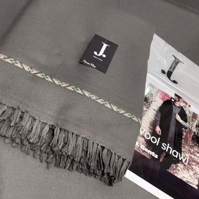 Gentlemen’s Premium Wool Shawl – Classic Charcoal Grey